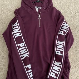maroon PINK oversized hoodie